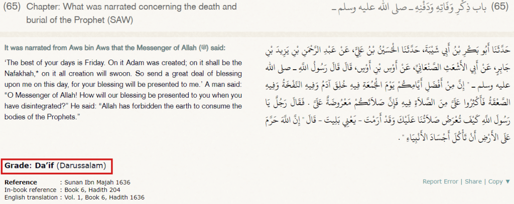 Choose any 1: Lying Prophet or the Depraved Allah? - 8 29 Lying Prophet - The Daif of the same Hadith